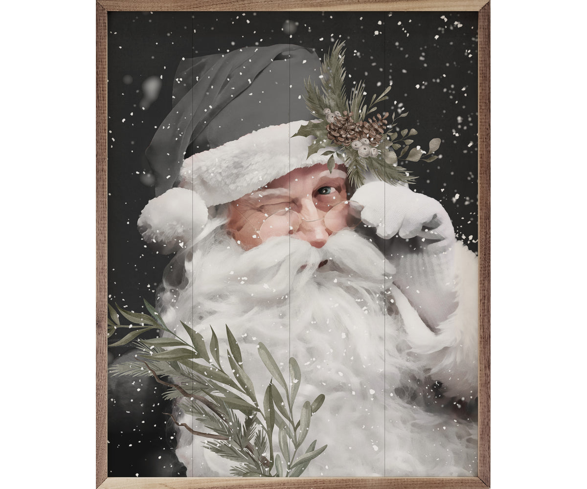 Kendrick Home Grayscale Santa Claus
