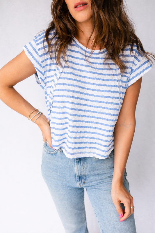 Threaded Pear Maddie Sleeve Patchwork T Shirt