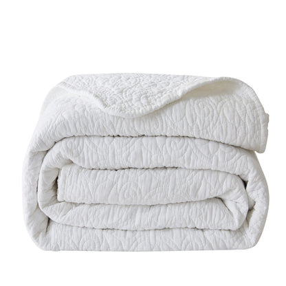 Patina Vie 3 Piece 100% Cotton Stitched Embroidered Quilt Set