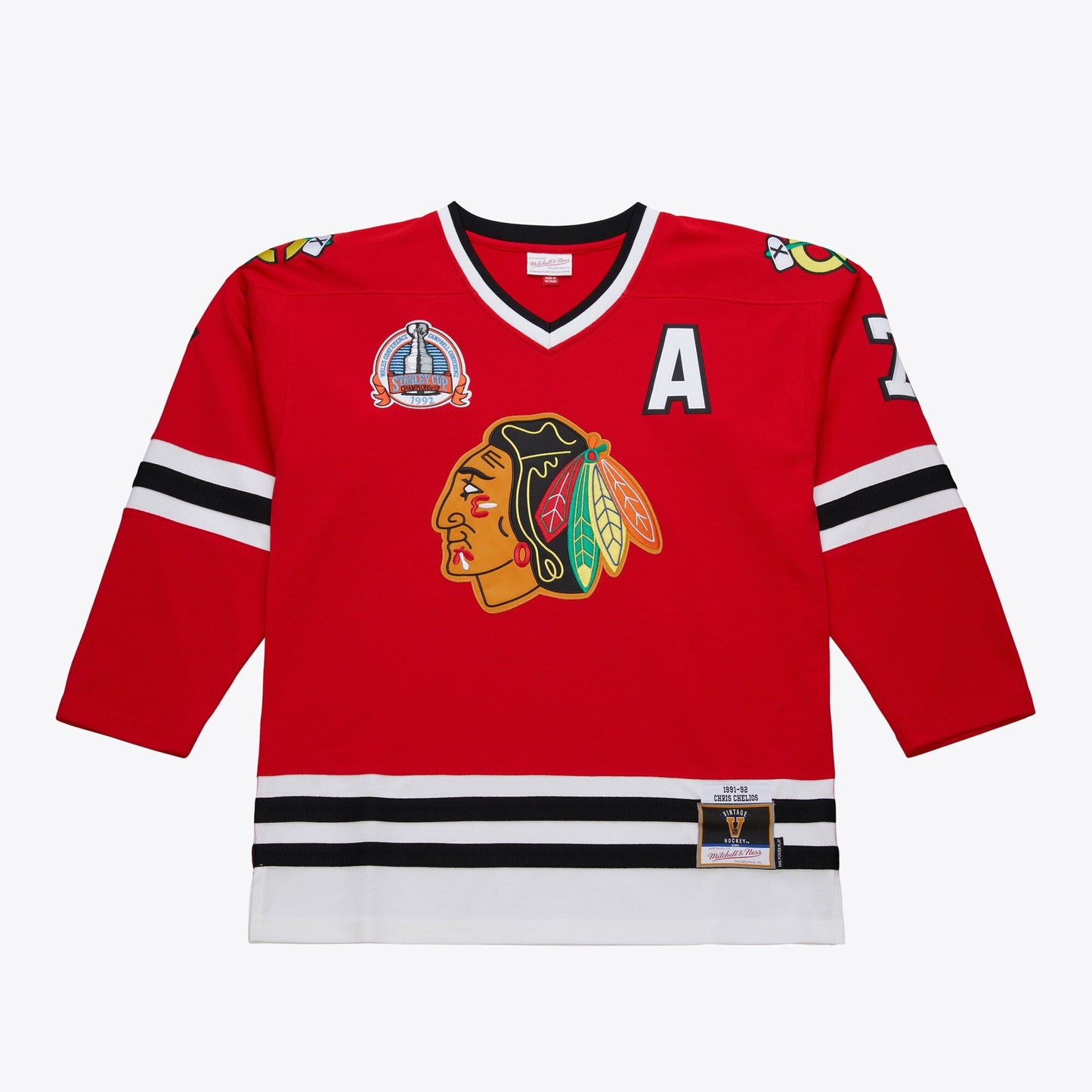 Mitchell & Ness Men's NHL Dark Jersey Blackhawks 1991 Chris Chelios
