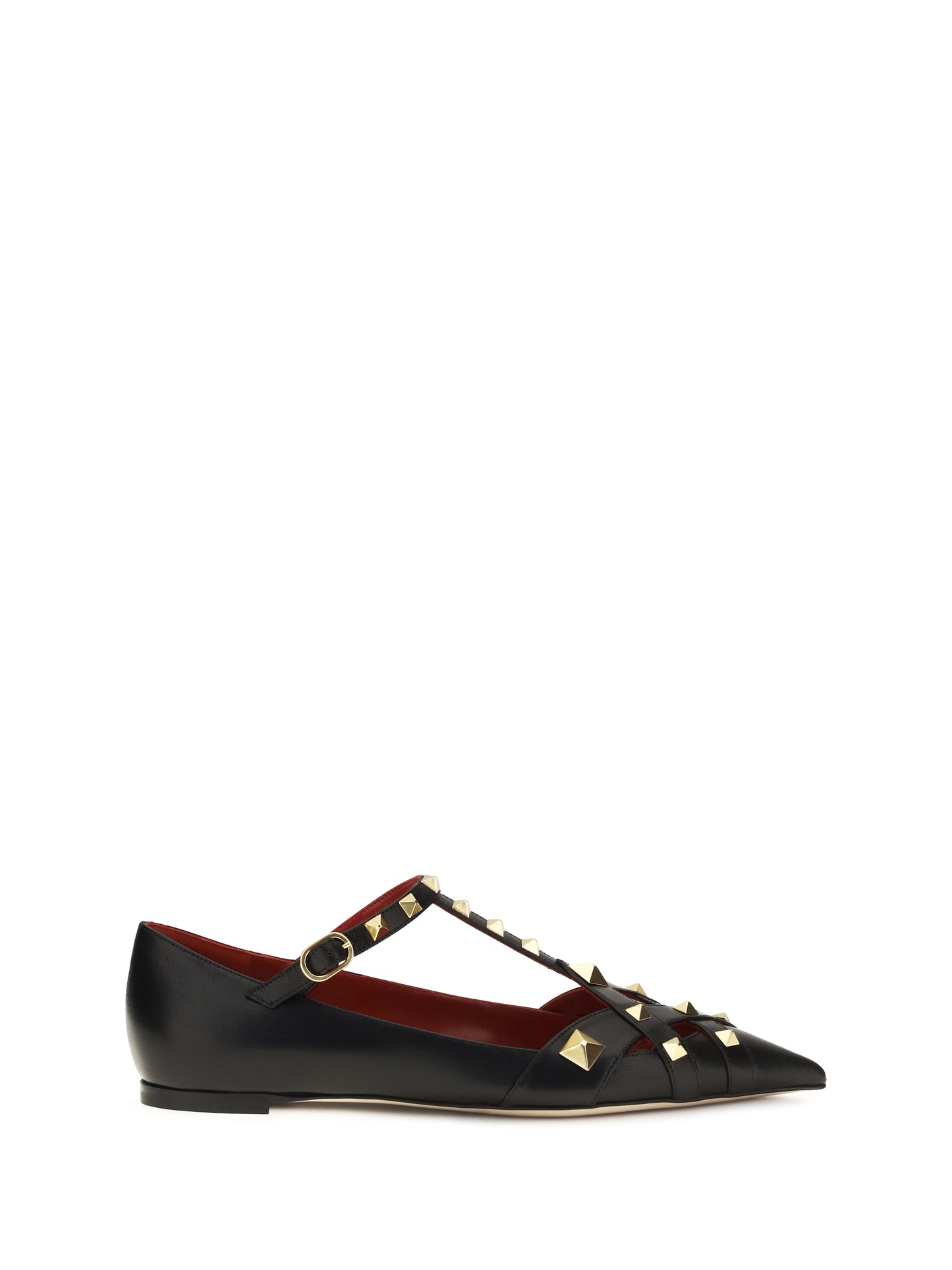 Ballerina Flats Studdy Kidskin Black