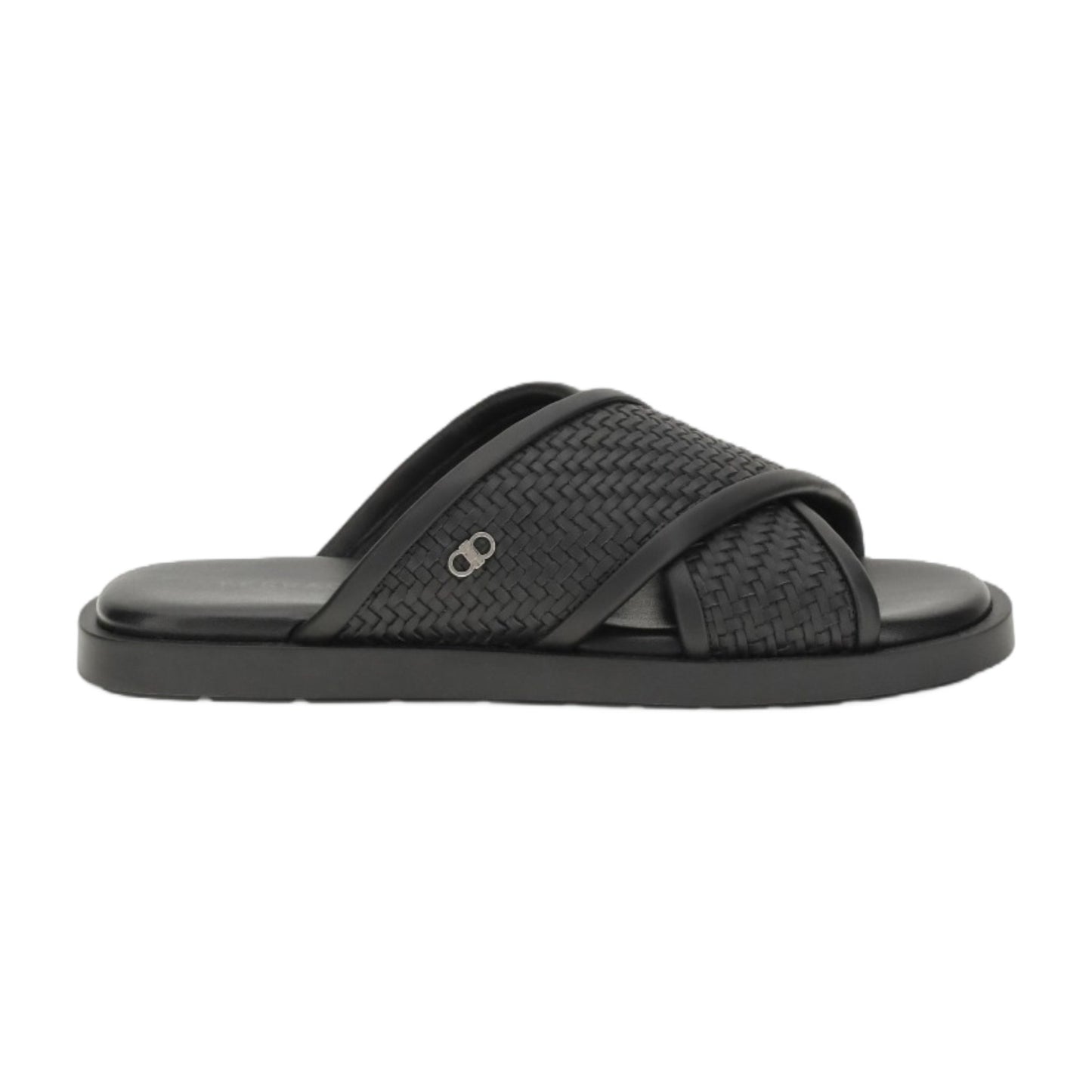 Sandals Gancini Black Calf Leather