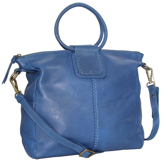 Tonya's Ring Leather Tote in Denim