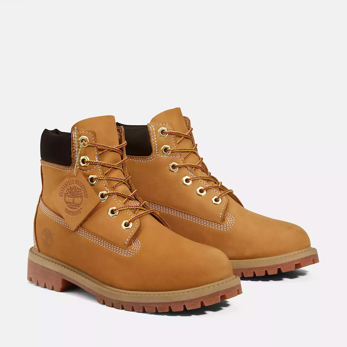 Timberland 6-Inch Premium Waterproof Junior Big Kids' (GS) Boots — Wheat Nubuck