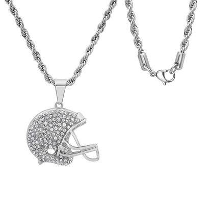 Gridiron Ice Helmet Pendant Necklace