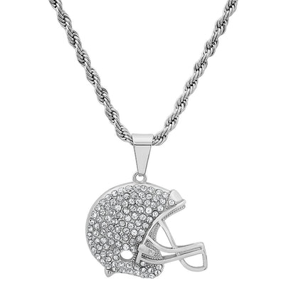Gridiron Ice Helmet Pendant Necklace
