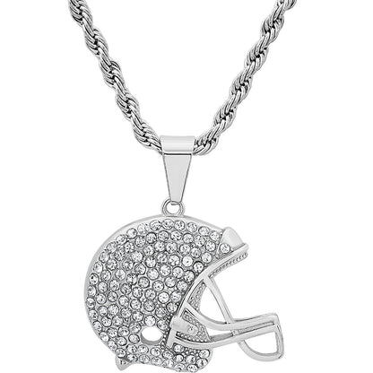 Gridiron Ice Helmet Pendant Necklace
