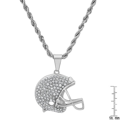Gridiron Ice Helmet Pendant Necklace