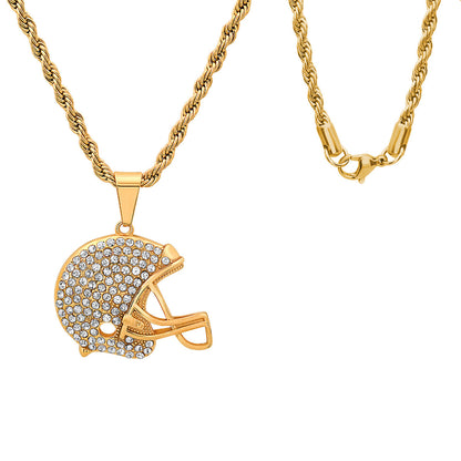 Gridiron Ice Helmet Pendant Necklace