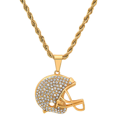 Gridiron Ice Helmet Pendant Necklace