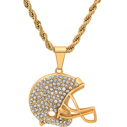 Gridiron Ice Helmet Pendant Necklace