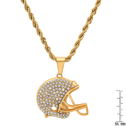 Gridiron Ice Helmet Pendant Necklace
