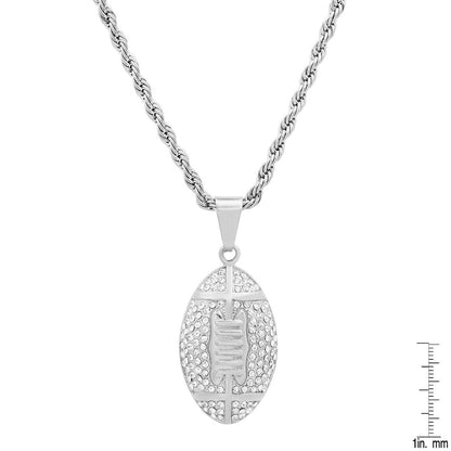 Steeltime 18k Gold Plated Football Necklace