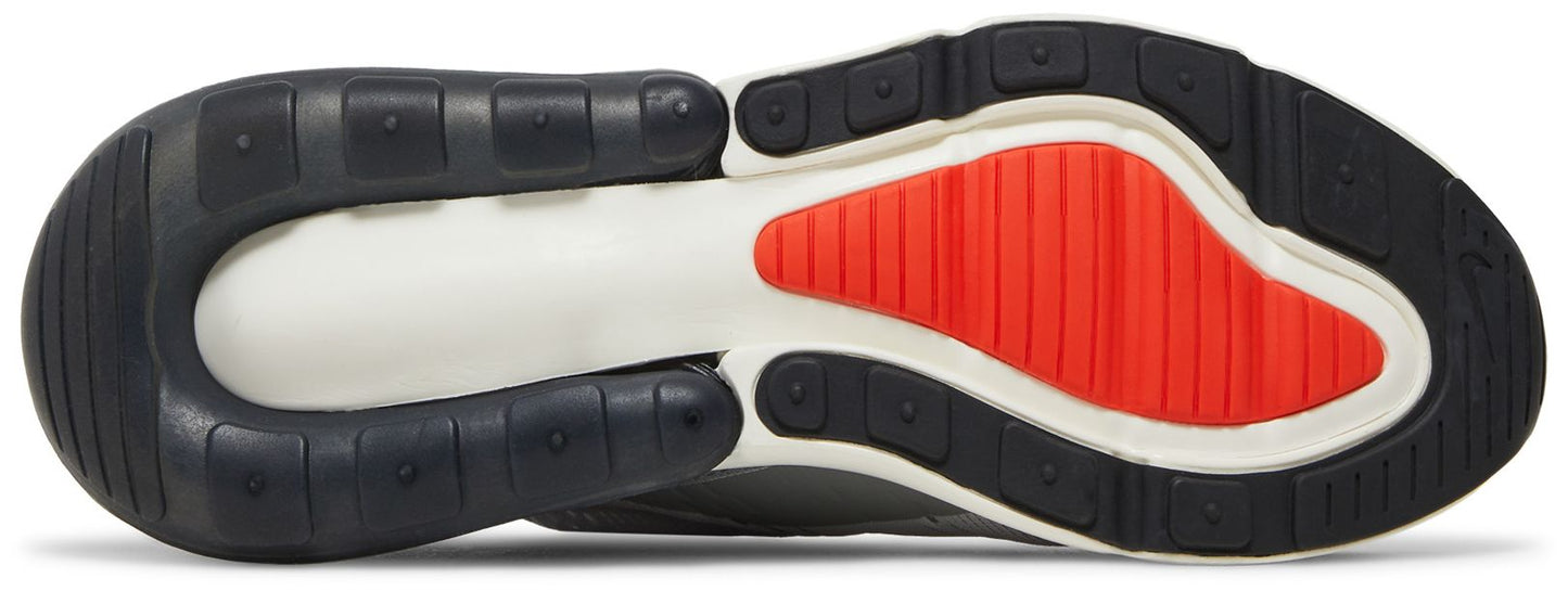 Nike Men's Air Max 270 'Grey Fog Team Orange Sail' Sneakers