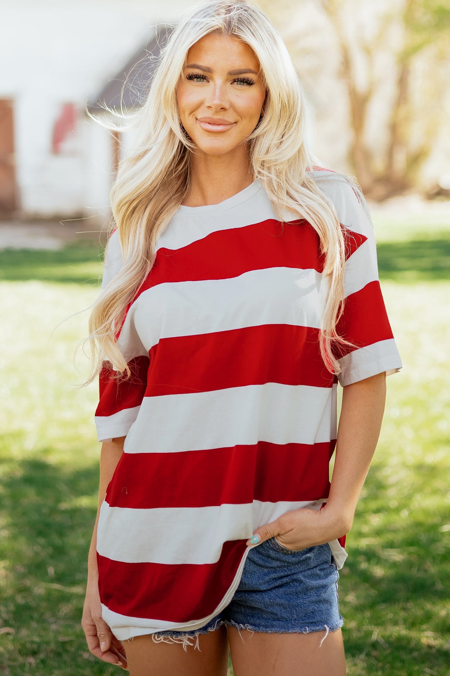 Threaded Pear Tiana Block Oversize Tunic Tee
