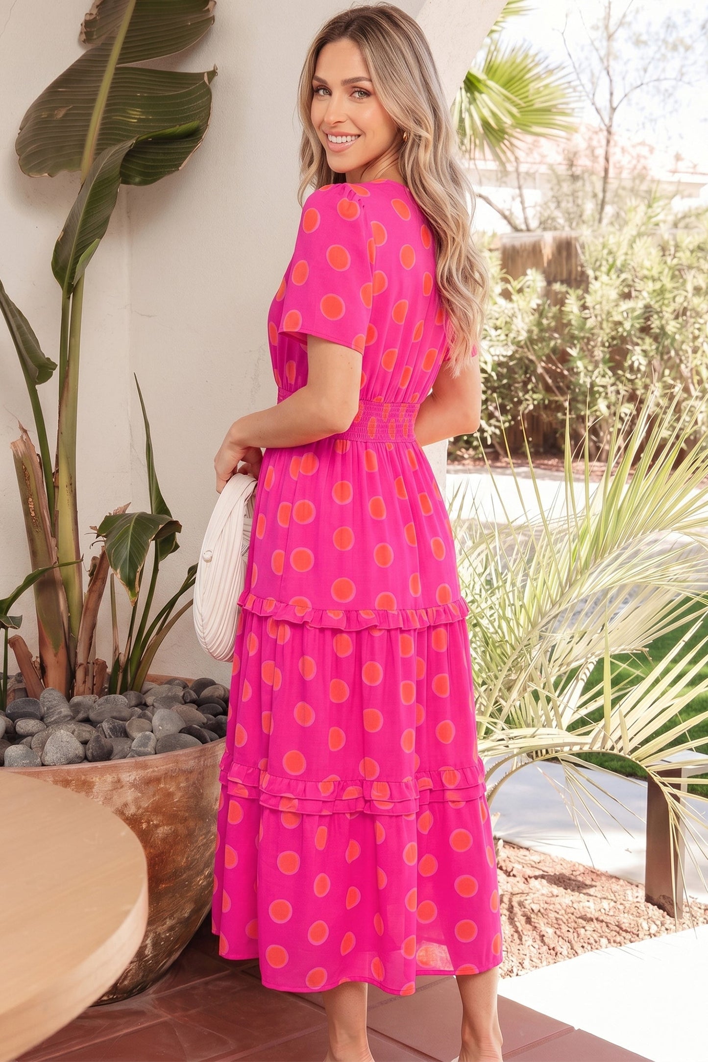 Threaded Pear Myra High Waist Midi Dress