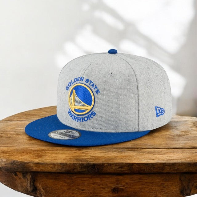 New Era Men's NBA 950 2-Tone Heather Gray Snapback Cap Golden State Warriors Hats