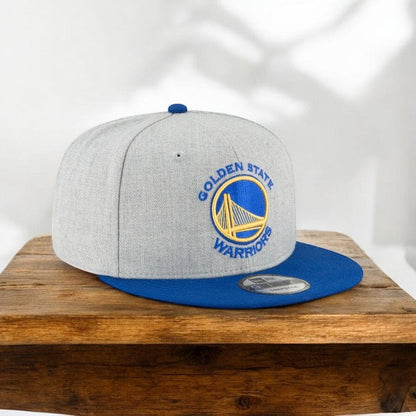 New Era Men's NBA 950 2-Tone Heather Gray Snapback Cap Golden State Warriors Hats
