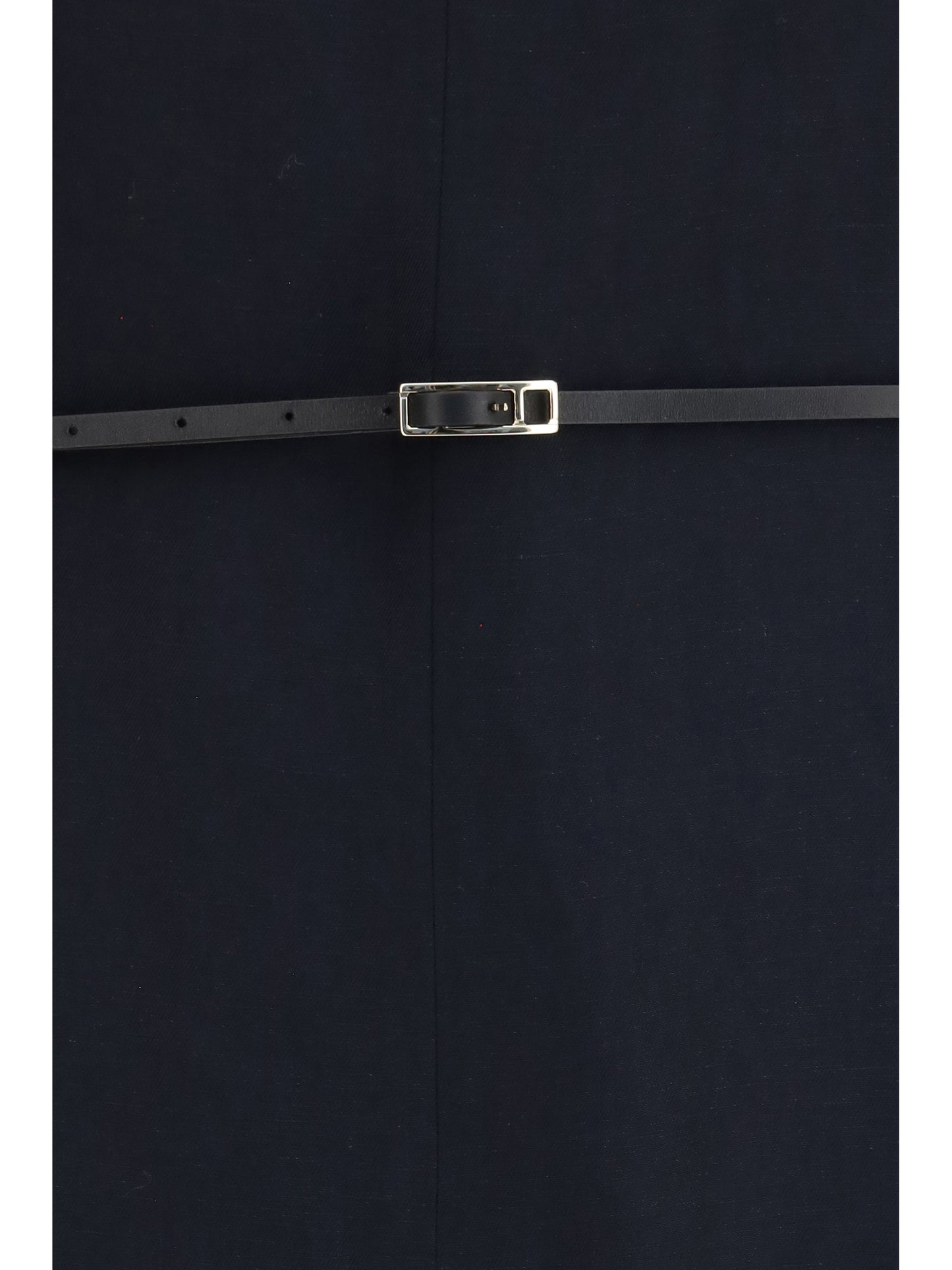 V-Neck Belted Dress Night Blue