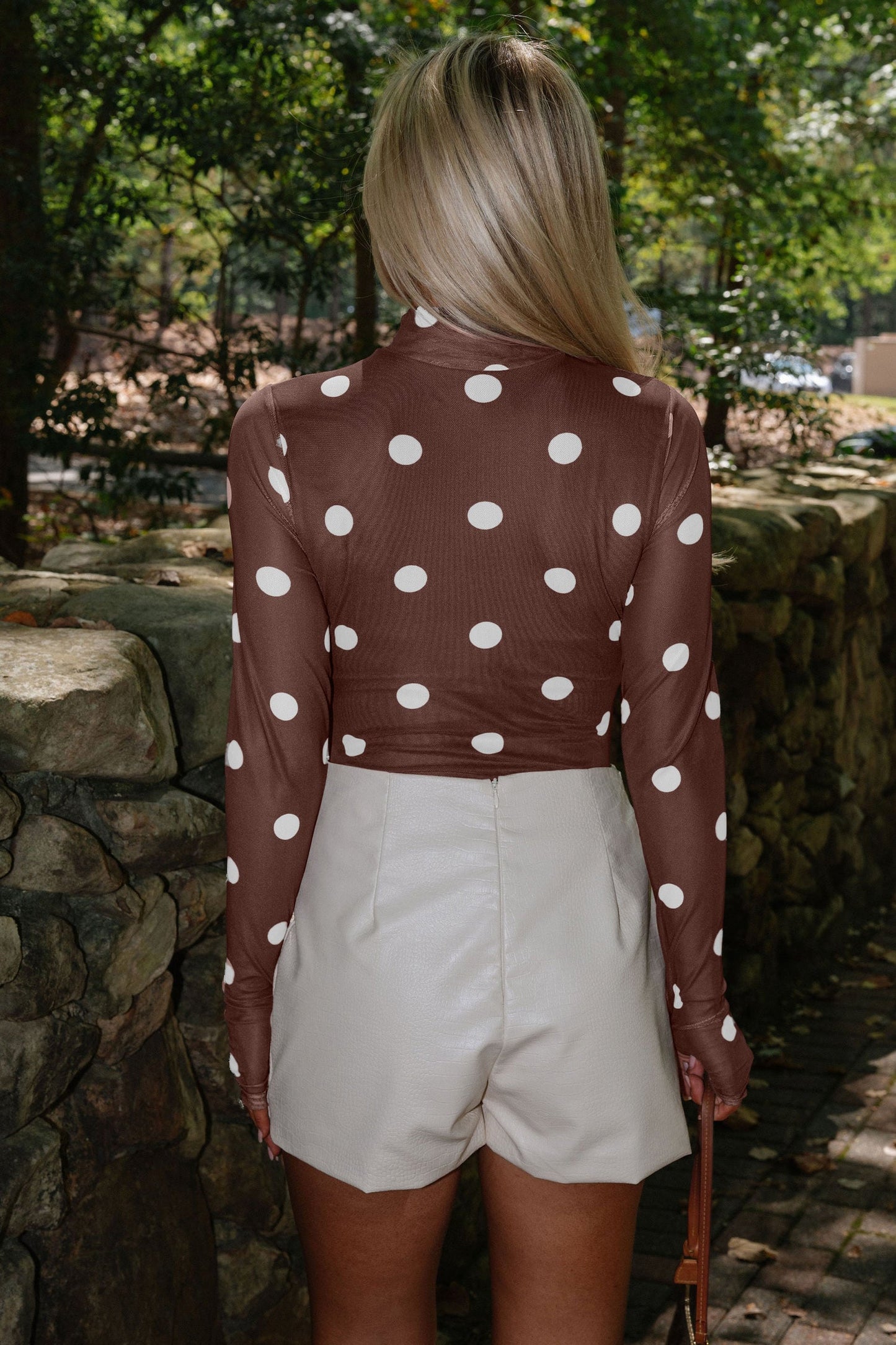 Threaded Pear Eliana Mesh Long Sleeve Bodysuit