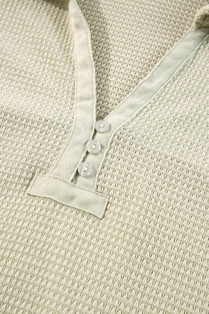 Threaded Pear Dulce Parchment Textured Long Sleeve Lounge Set