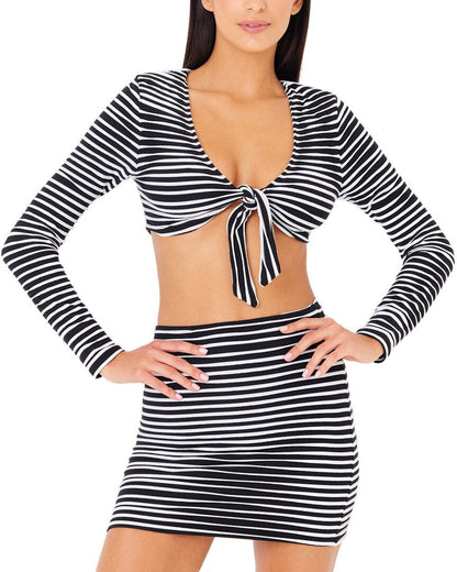 BLACK WITH WHITE STRIPES-