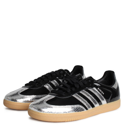 [KI0172] Mens adidas Samba OG 'Patent Black Silver Metallic'
