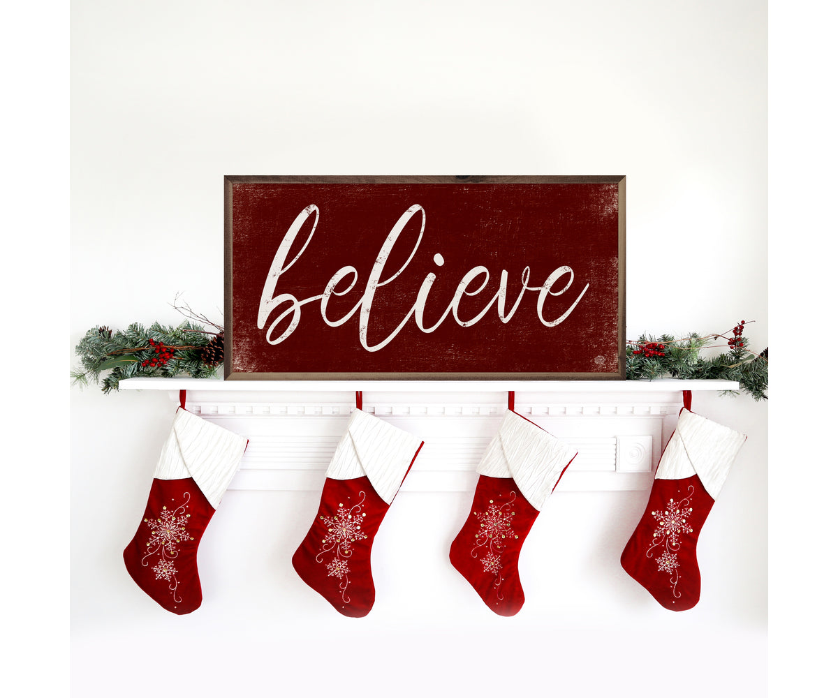 Kendrick Home Believe Script Red