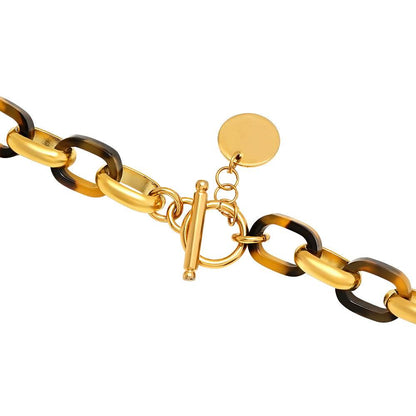 Tortoise Shell Padlock Pendant Necklace