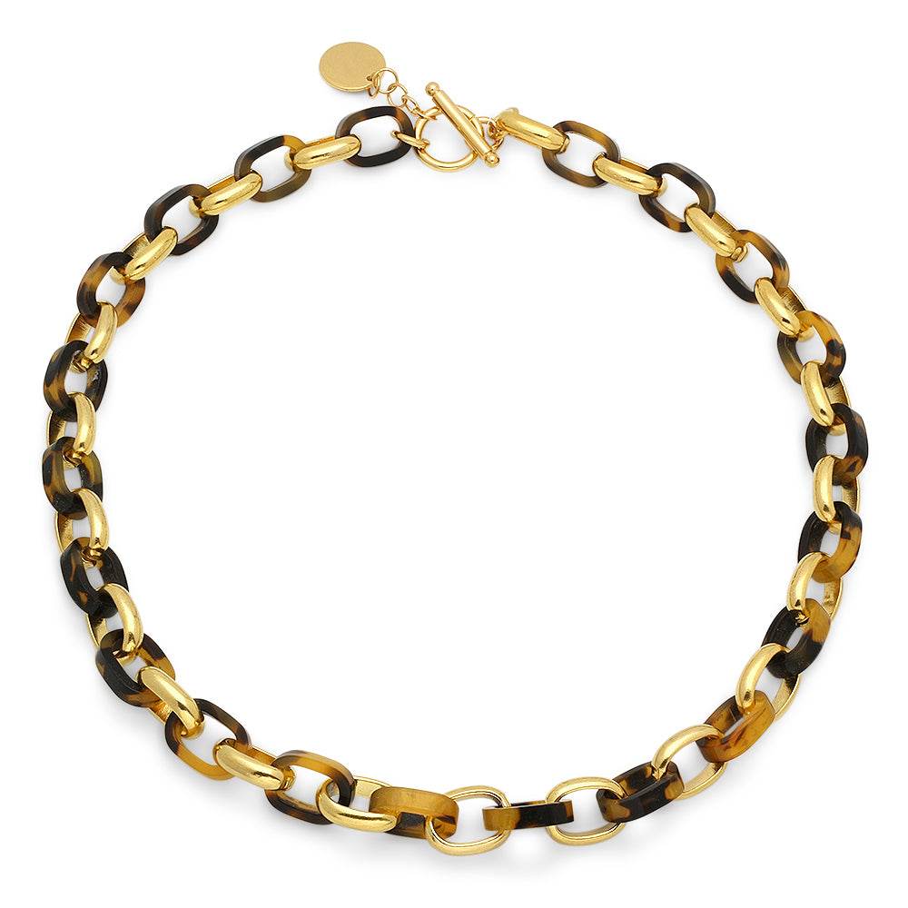 Tortoise Shell Padlock Pendant Necklace
