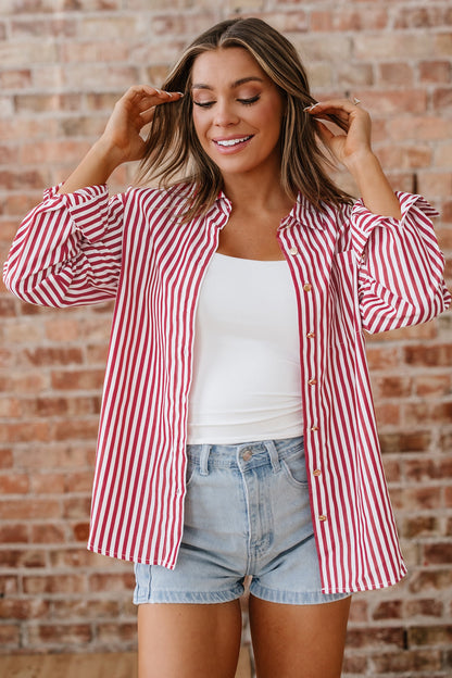 Threaded Pear Mariah Side Slit Loose Shirt