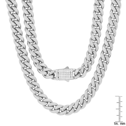 Pavé Lock Cuban Chain Necklace