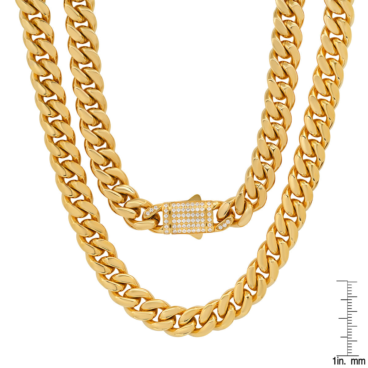 Pavé Lock Cuban Chain Necklace