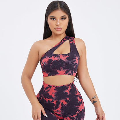 Seamless One-Shoulder Bra & Scrunch Leggings Set - High Waisted Yoga Pants