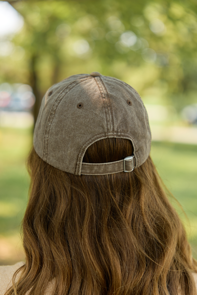 Fall Repeat Brown Embroidered Relaxed Hat