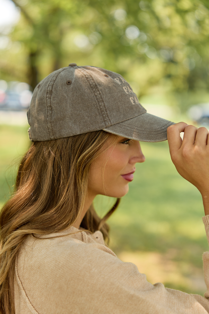 Fall Repeat Brown Embroidered Relaxed Hat