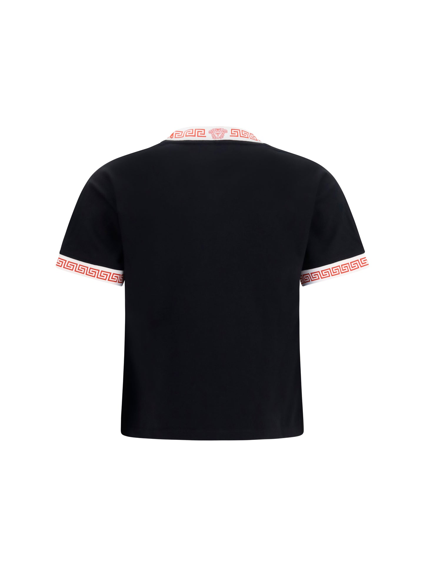 T-Shirt With Greca Detail Black