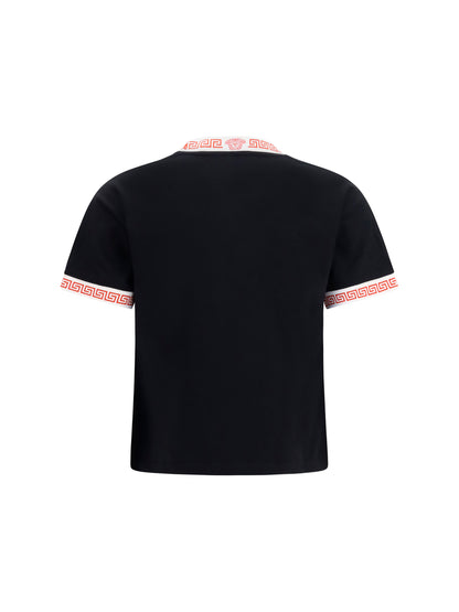 T-Shirt With Greca Detail Black
