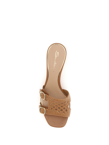 Sandals Woven Calf Leather Light Brown