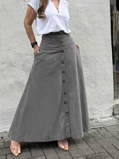 Women's Elegant High-Waist A-Line Skirt