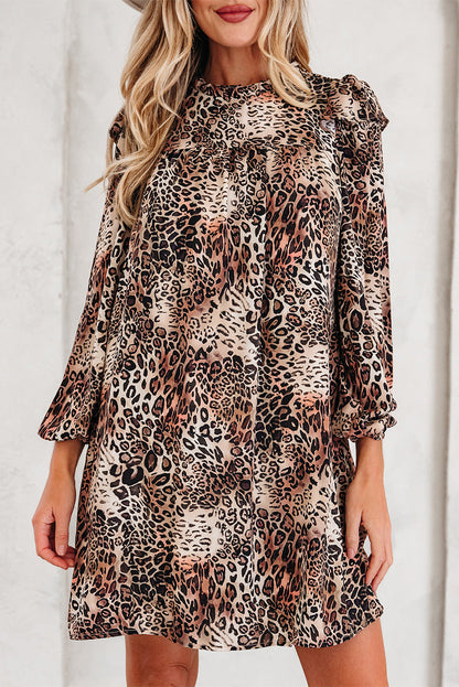 Threaded Pear Lily Sleeve Loose Mini Dress