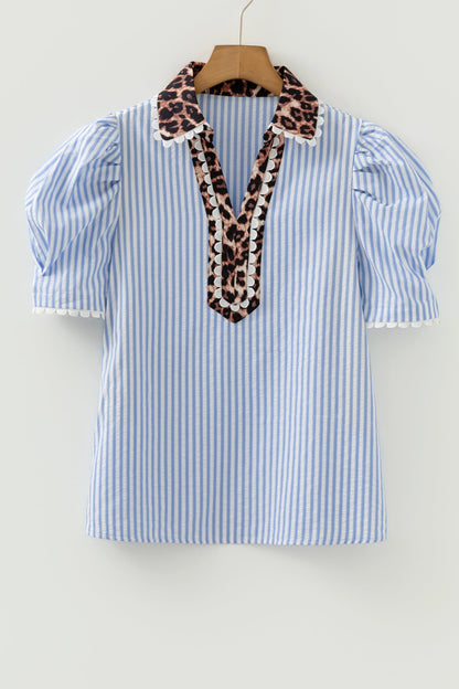 Threaded Pear Andie Sleeve Patchwork Collar Blouse