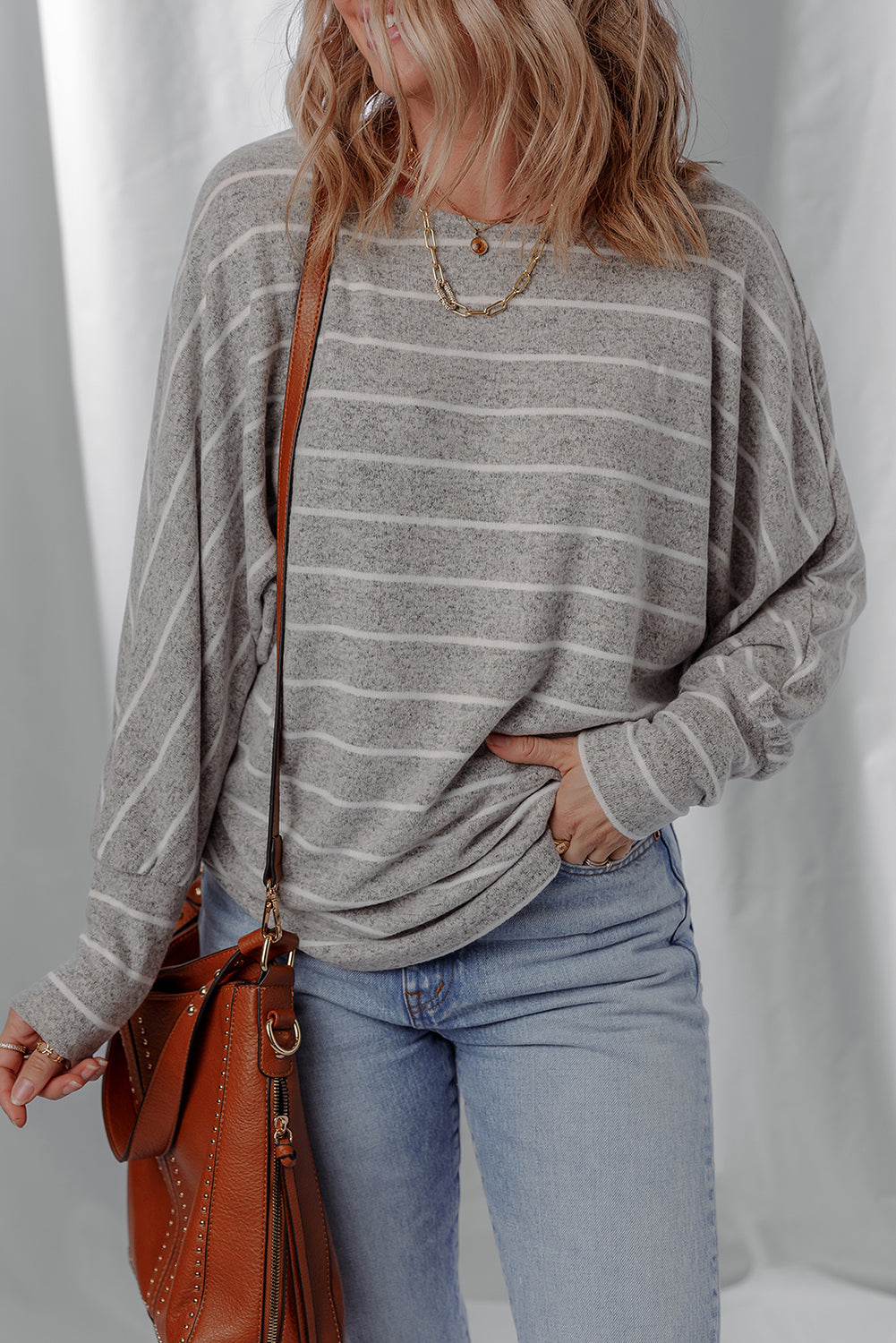Threaded Pear Bella Stripe Dolman Sleeve Top