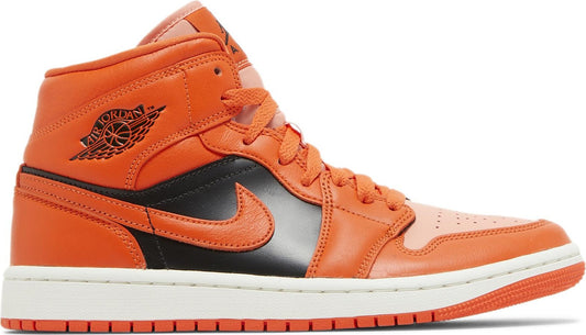 Air Jordan Women's Retro 1 Mid Se 'Rush Orange' Sneakers