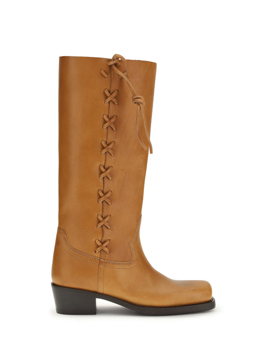 Boots Roxanne Tan Calf Leather