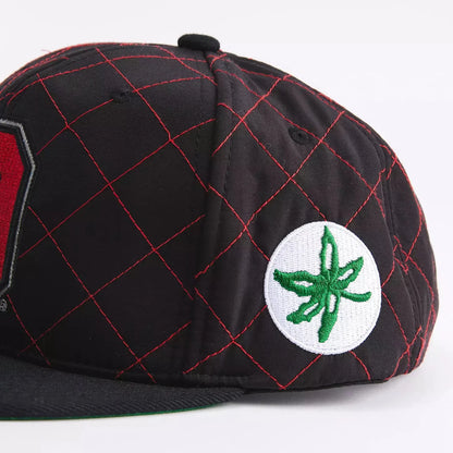 Mitchell & Ness Men's Ncaa Quilted Taslan Snapback Ohio State Snapback Caps