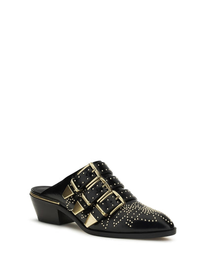 Leather Mules Susan Black