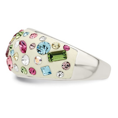 Silver Multi-Colored Stone Rings
