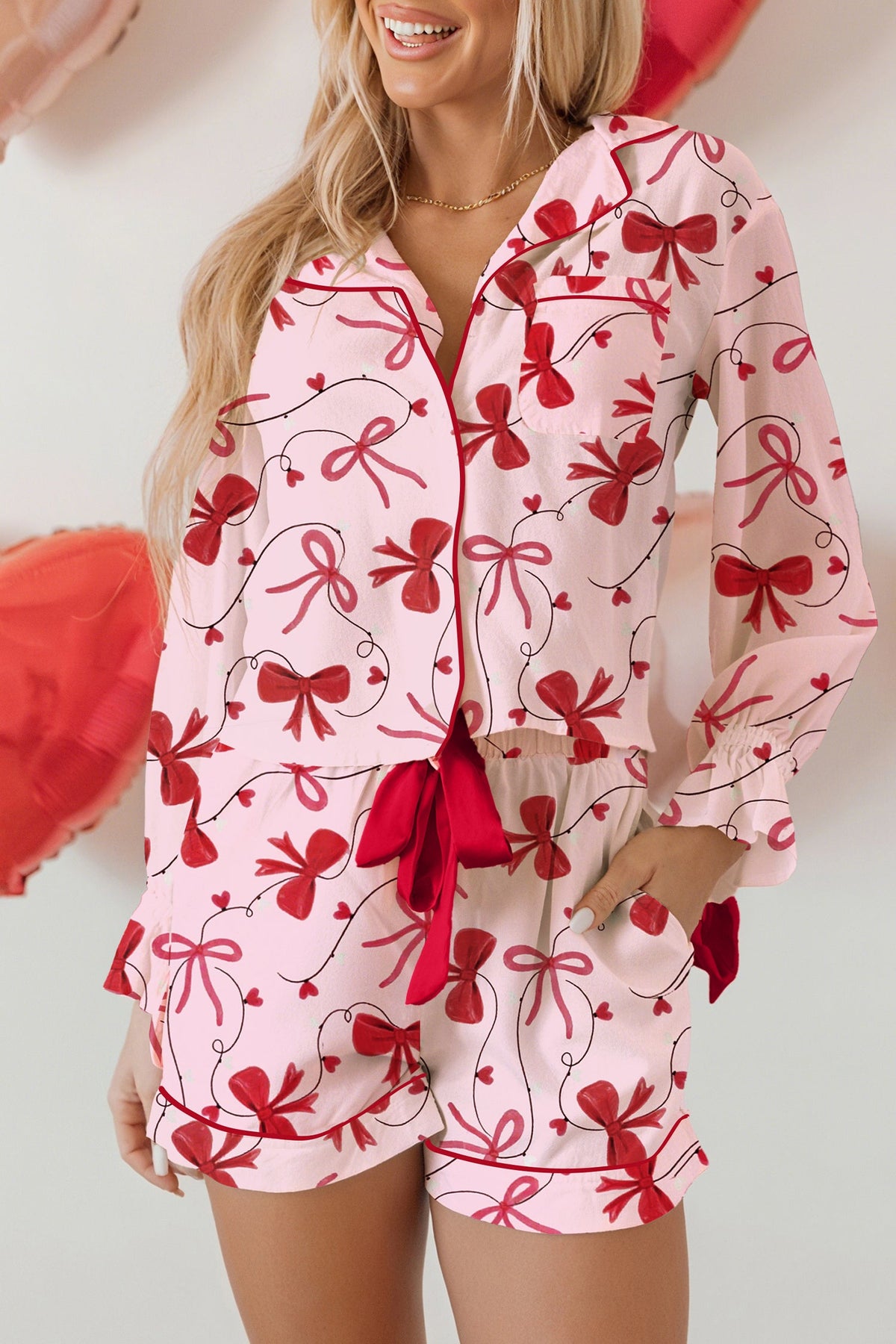 Threaded Pear Laurel Pcs Pajama Set Long Sleeve Top
