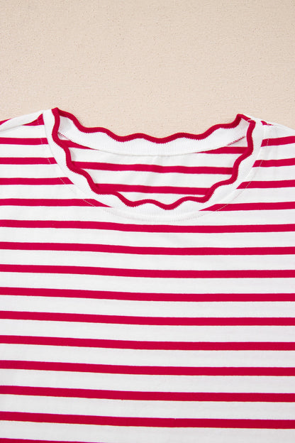 Threaded Pear Royalty Scalloped Trim T Shirt